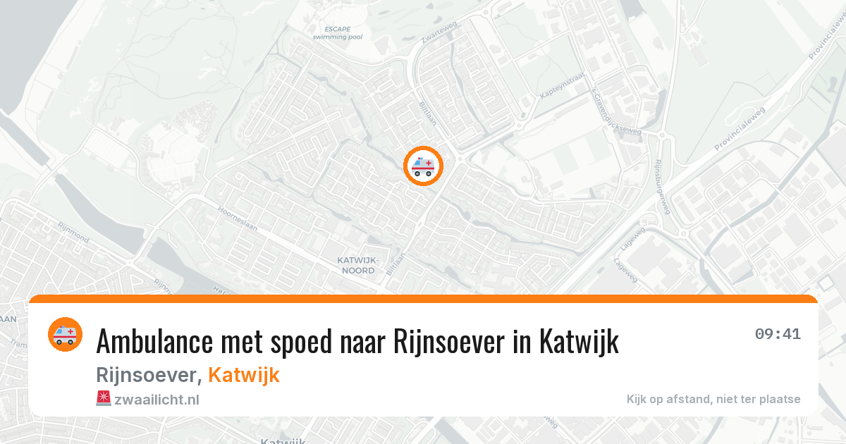 Ambulance met spoed naar Rijnsoever in Katwijk — 14 aug 2026