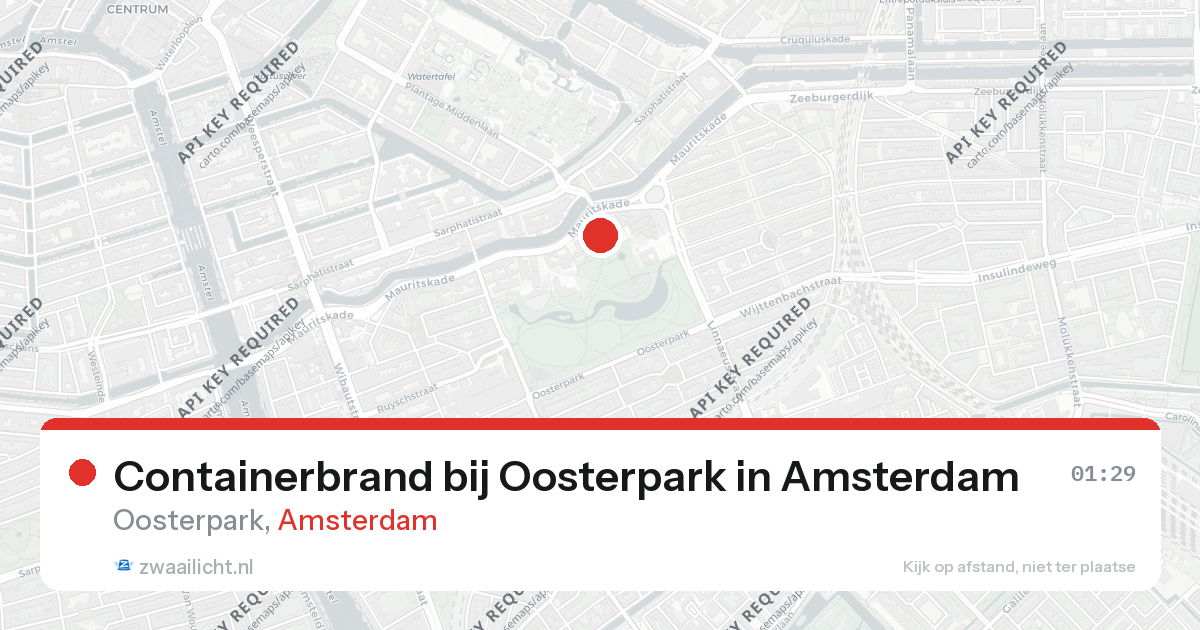 Containerbrand bij Oosterpark in Amsterdam — 20 jun 2026