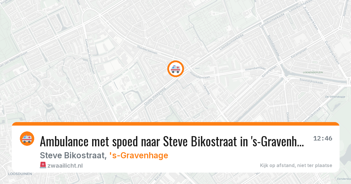 Ambulance met spoed naar Steve Bikostraat in 's-Gravenhage — 5 jul 2026