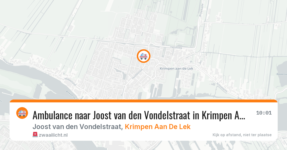 Ambulance naar Joost van den Vondelstraat in Krimpen Aan De Lek — 8 jul 2026