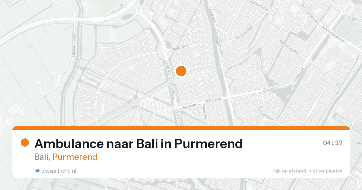 Ambulance naar Bali in Purmerend — 16 aug 2026