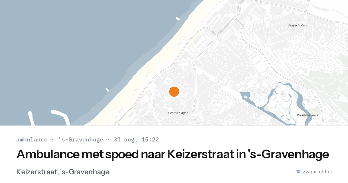 Ambulance met spoed naar Keizerstraat in 's-Gravenhage — 31 aug 2026