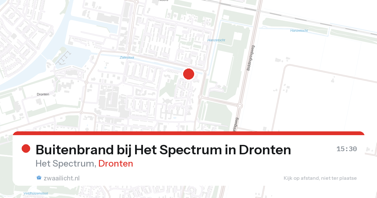 Buitenbrand bij Het Spectrum in Dronten — 26 aug 2026