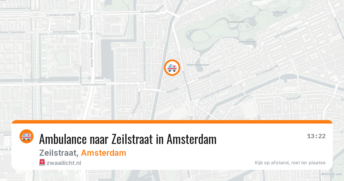 Ambulance naar Zeilstraat in Amsterdam — 8 aug 2026