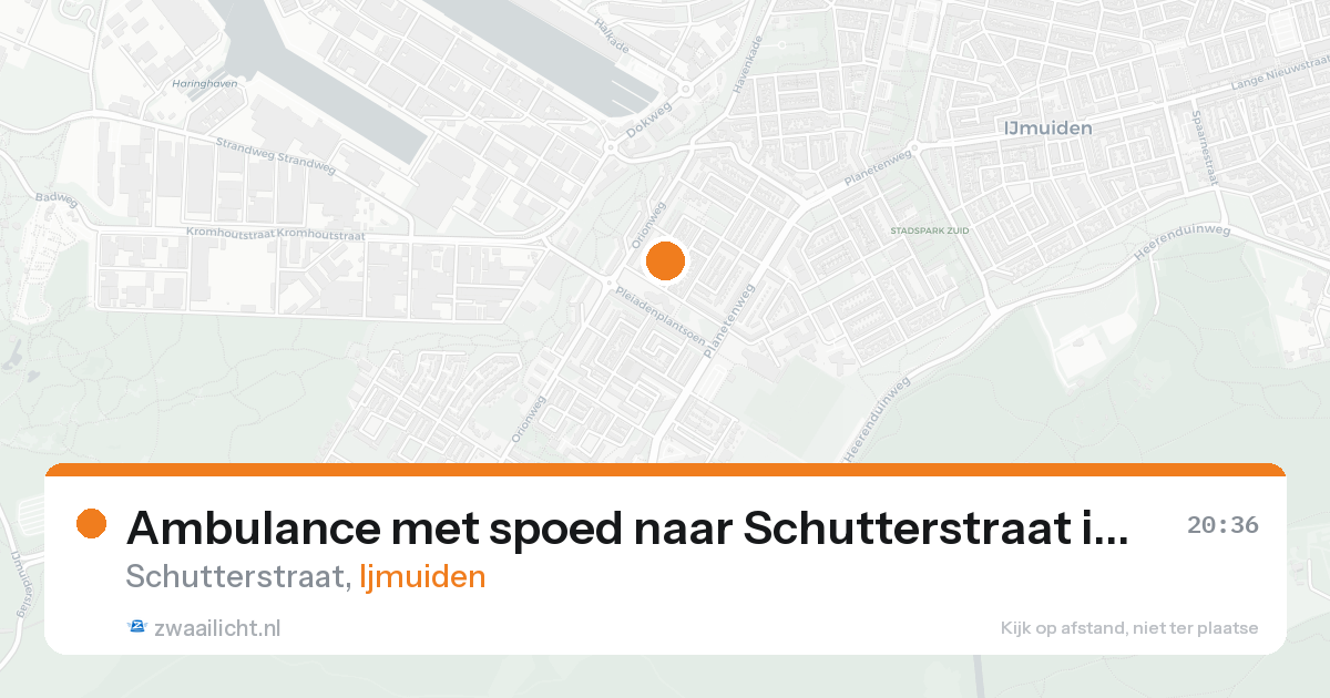 Ambulance met spoed naar Schutterstraat in Ijmuiden — 18 aug 2026