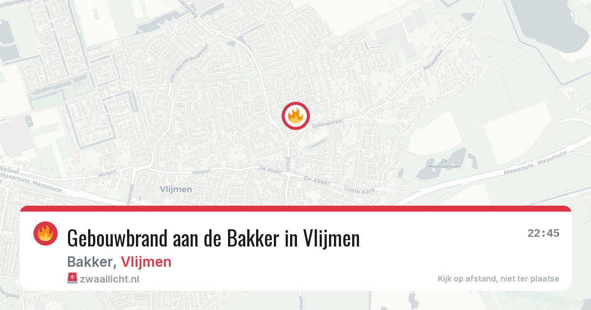 Gebouwbrand aan de Bakker in Vlijmen — 31 mei 2026