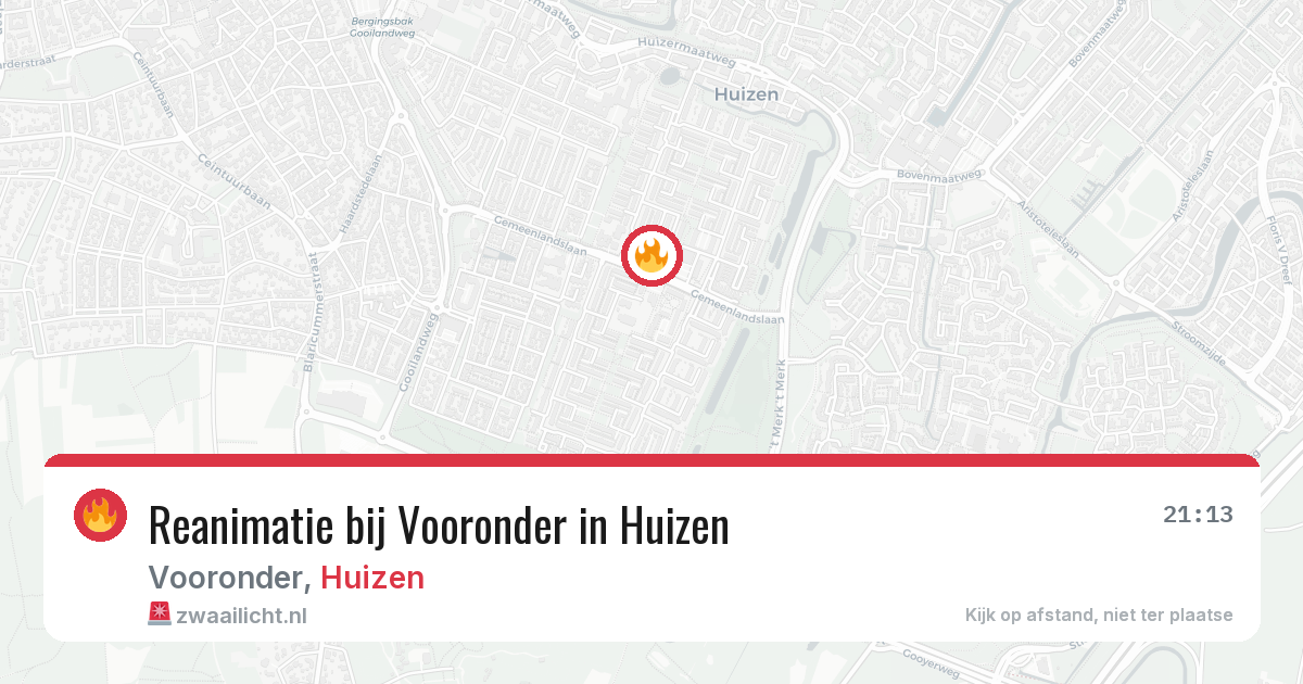 Reanimatie bij Vooronder in Huizen — 20 jul 2026