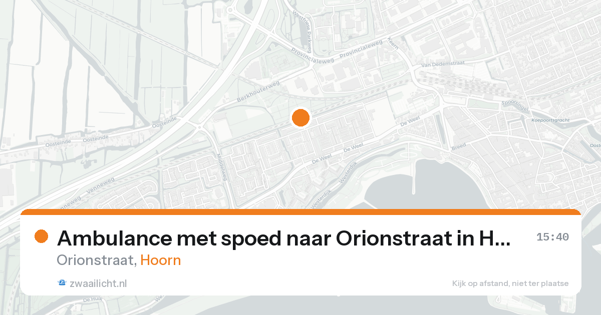 Ambulance met spoed naar Orionstraat in Hoorn — 4 jun 2026