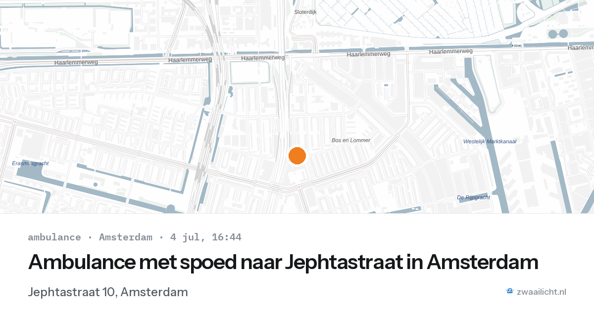 Ambulance met spoed naar Jephtastraat in Amsterdam — 4 jul 2026