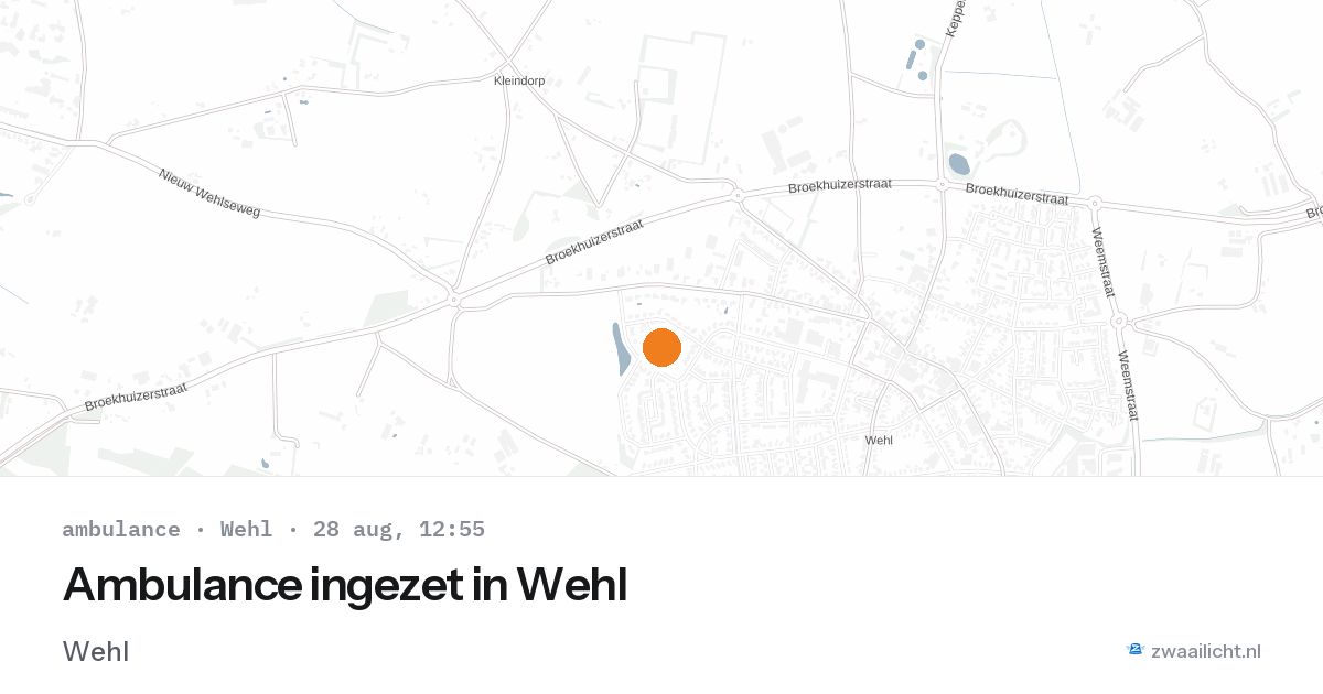 Ambulance ingezet in Wehl — 28 aug 2026