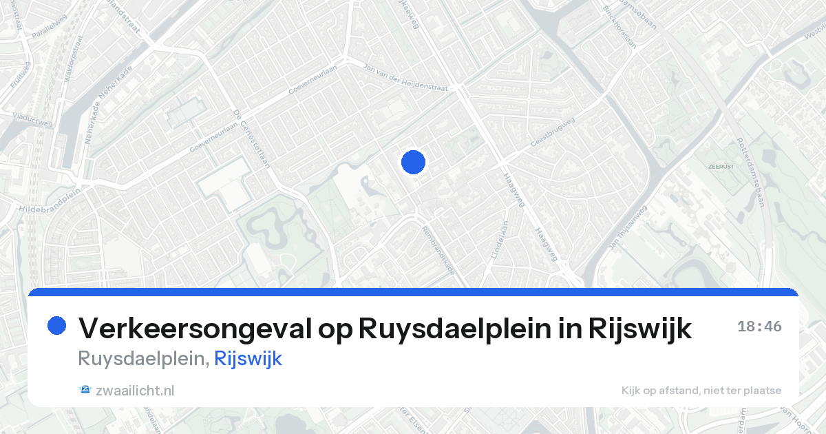Verkeersongeval op Ruysdaelplein in Rijswijk — 7 apr 2026