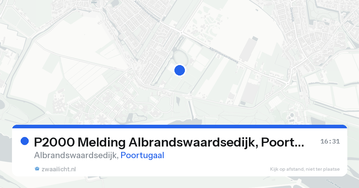 P2000 Melding Albrandswaardsedijk, Poortugaal — 23 aug 2026