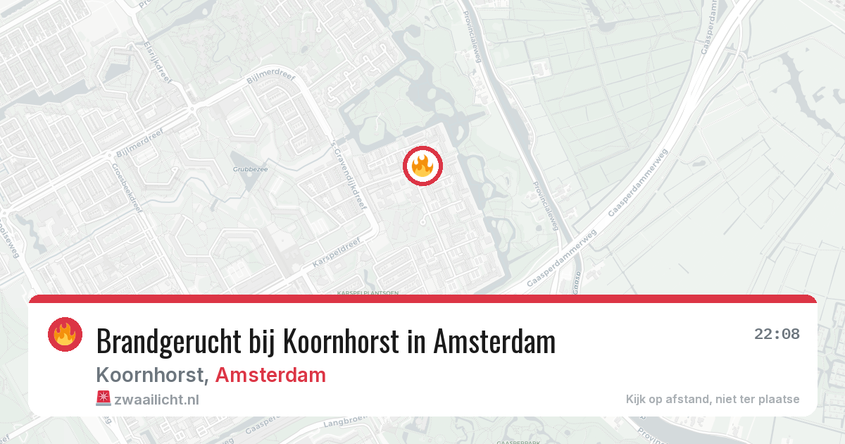 Brandgerucht bij Koornhorst in Amsterdam — 8 mei 2026