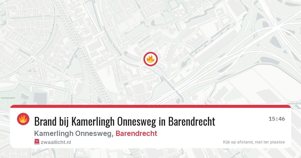 Brand bij Kamerlingh Onnesweg in Barendrecht — 23 jun 2026