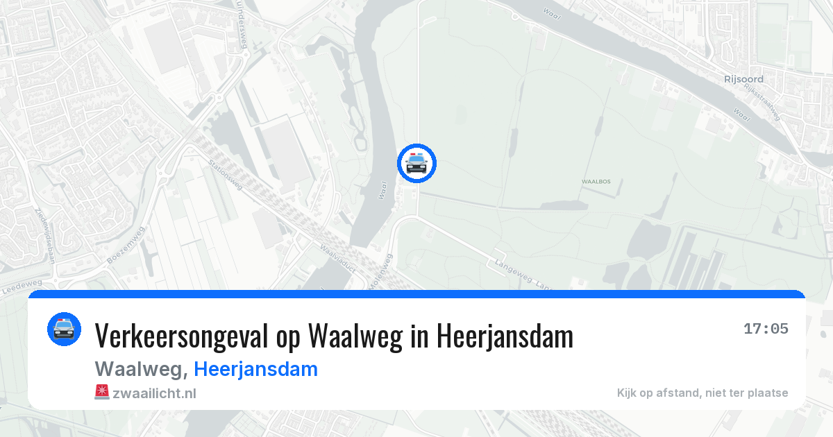 Verkeersongeval op Waalweg in Heerjansdam — 25 jun 2026