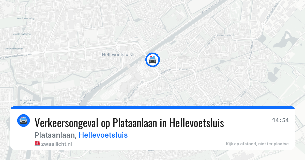 Verkeersongeval op Plataanlaan in Hellevoetsluis — 22 jun 2026