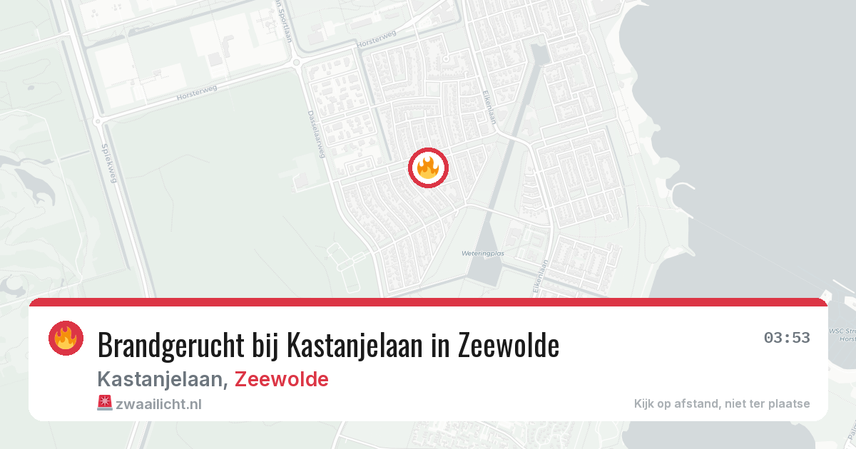 Brandgerucht bij Kastanjelaan in Zeewolde — 31 mei 2026