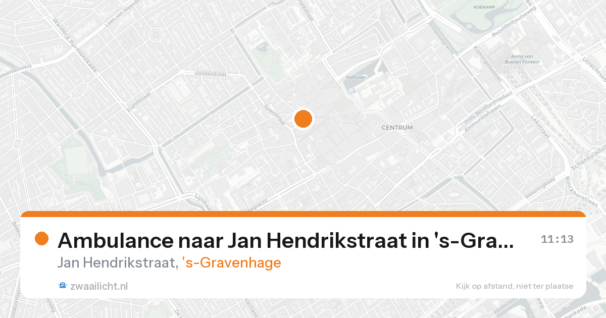 Ambulance naar Jan Hendrikstraat in 's-Gravenhage — 20 aug 2026