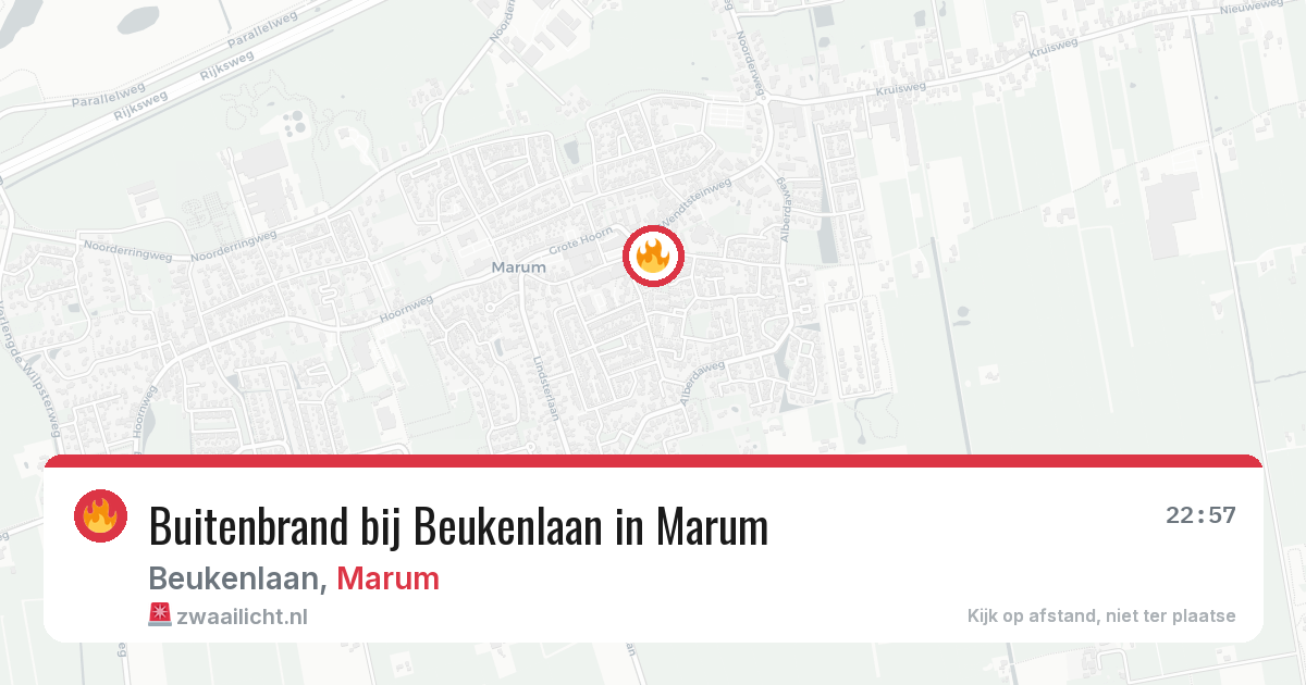Buitenbrand bij Beukenlaan in Marum — 27 jun 2026