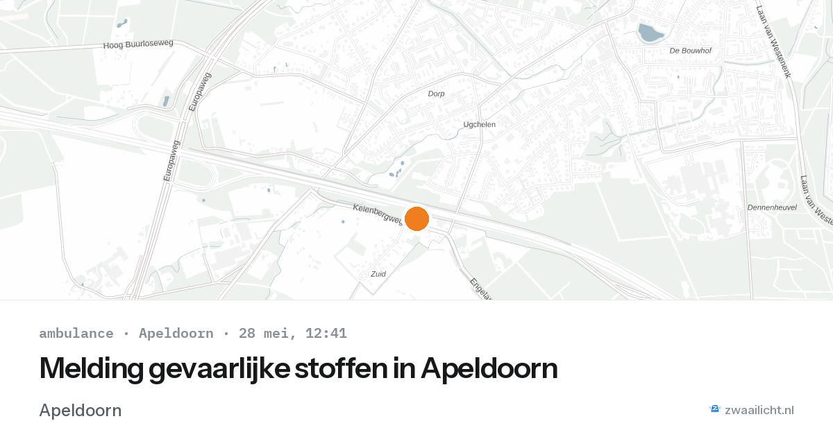 Melding gevaarlijke stoffen in Apeldoorn — 28 mei 2026