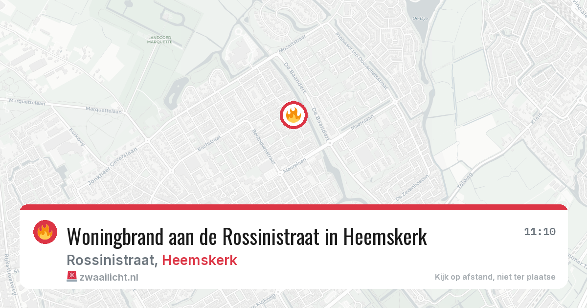 Woningbrand aan de Rossinistraat in Heemskerk — 30 jul 2026