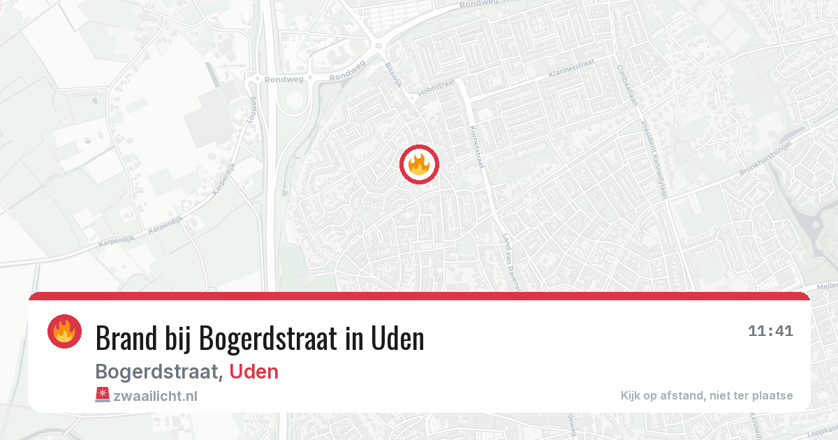 Brand bij Bogerdstraat in Uden — 6 jul 2026