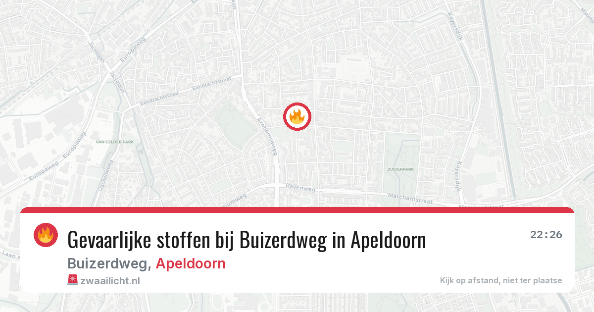 Gevaarlijke stoffen bij Buizerdweg in Apeldoorn — 20 apr 2026