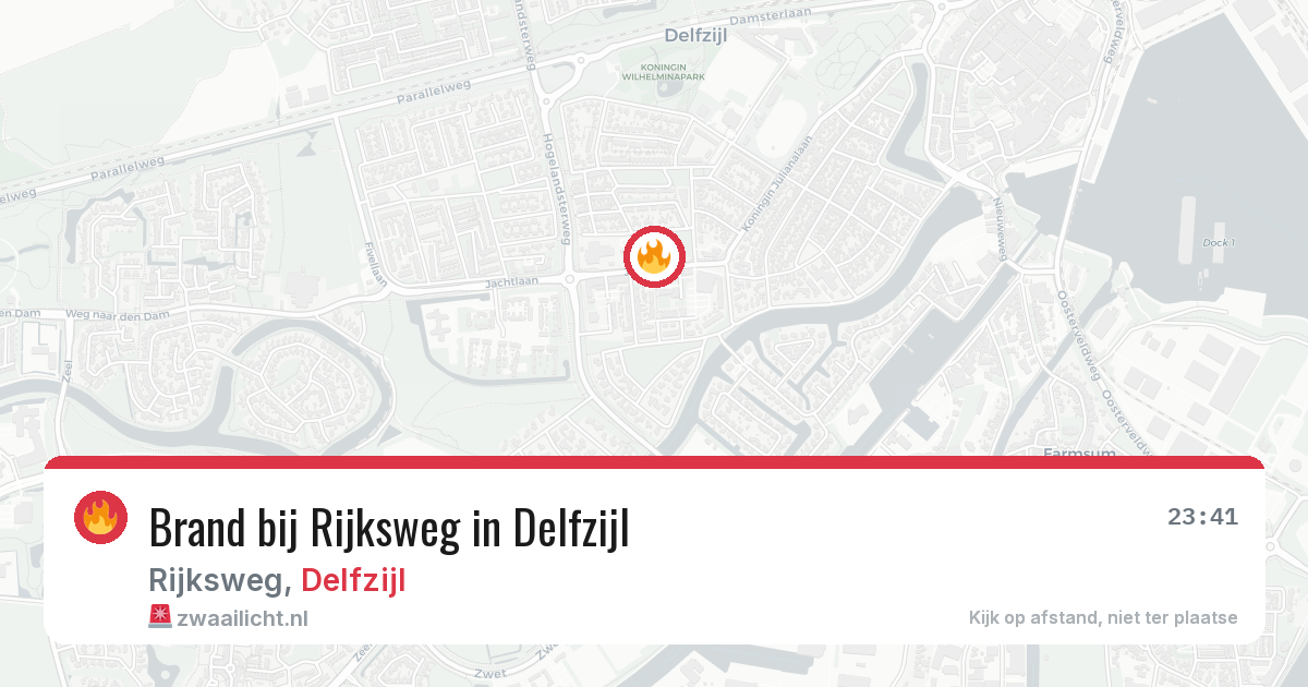 Brand bij Rijksweg in Delfzijl — 26 jun 2026