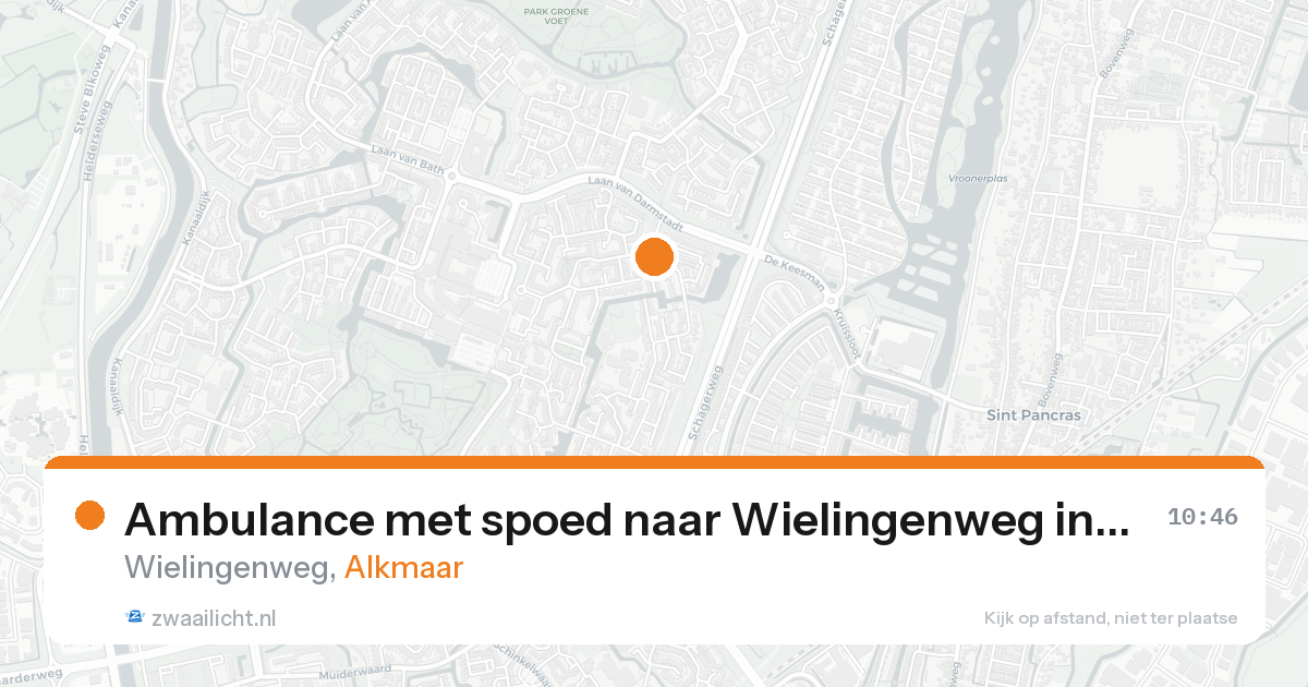 Ambulance met spoed naar Wielingenweg in Alkmaar — 20 aug 2026