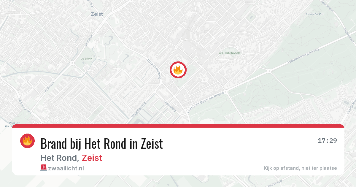 Brand bij Het Rond in Zeist — 5 jun 2026
