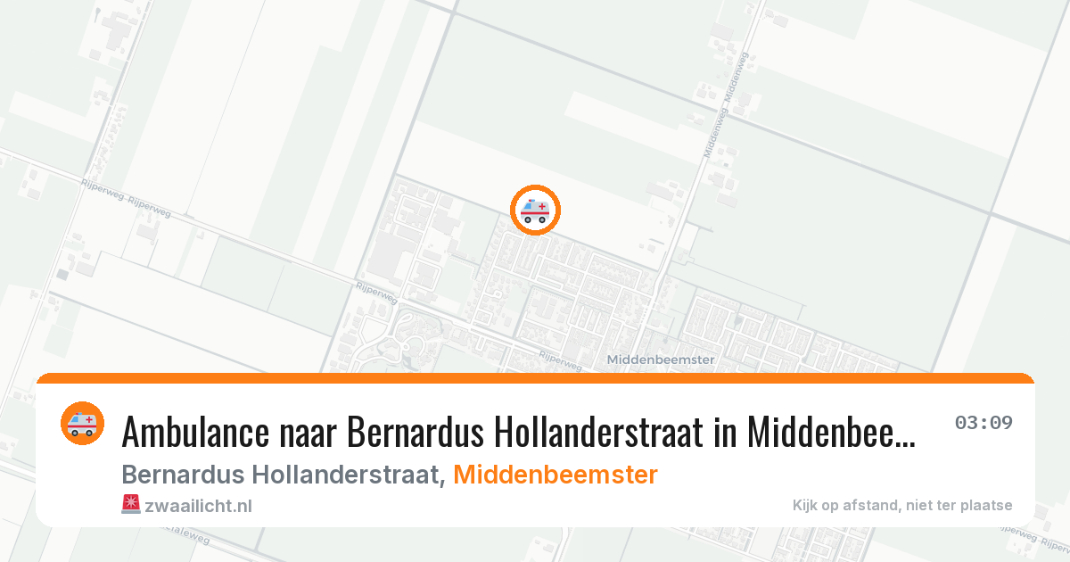 Ambulance naar Bernardus Hollanderstraat in Middenbeemster — 9 feb 2026