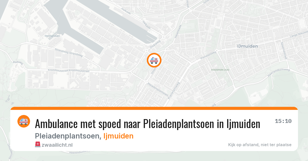 Ambulance met spoed naar Pleiadenplantsoen in Ijmuiden — 6 jul 2026