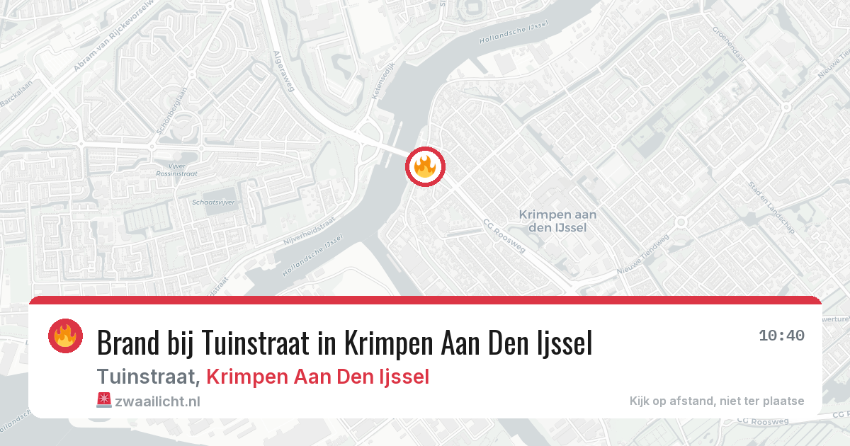 Brand bij Tuinstraat in Krimpen Aan Den Ijssel — 23 jun 2026