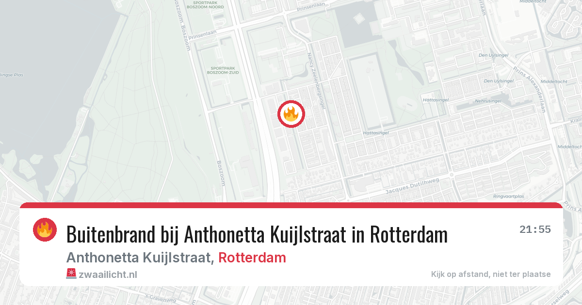Buitenbrand bij Anthonetta Kuijlstraat in Rotterdam — 22 jun 2026