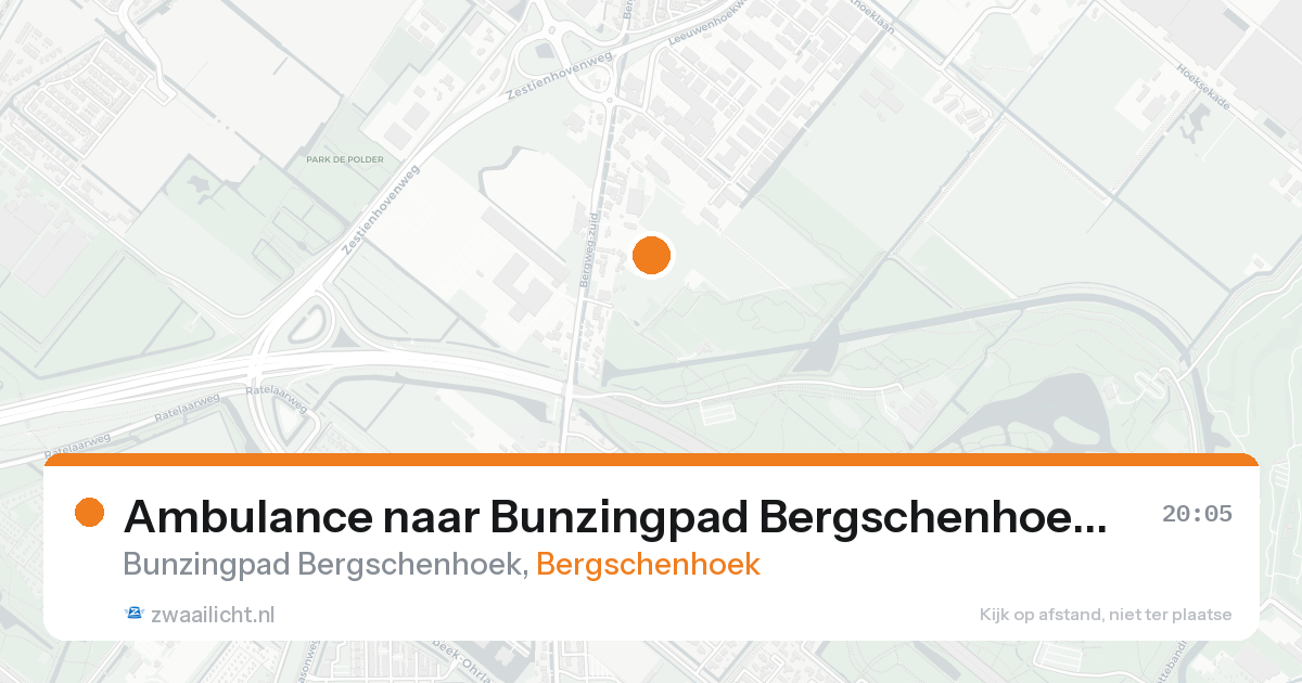 Ambulance naar Bunzingpad Bergschenhoek in Bergschenhoek — 25 aug 2026