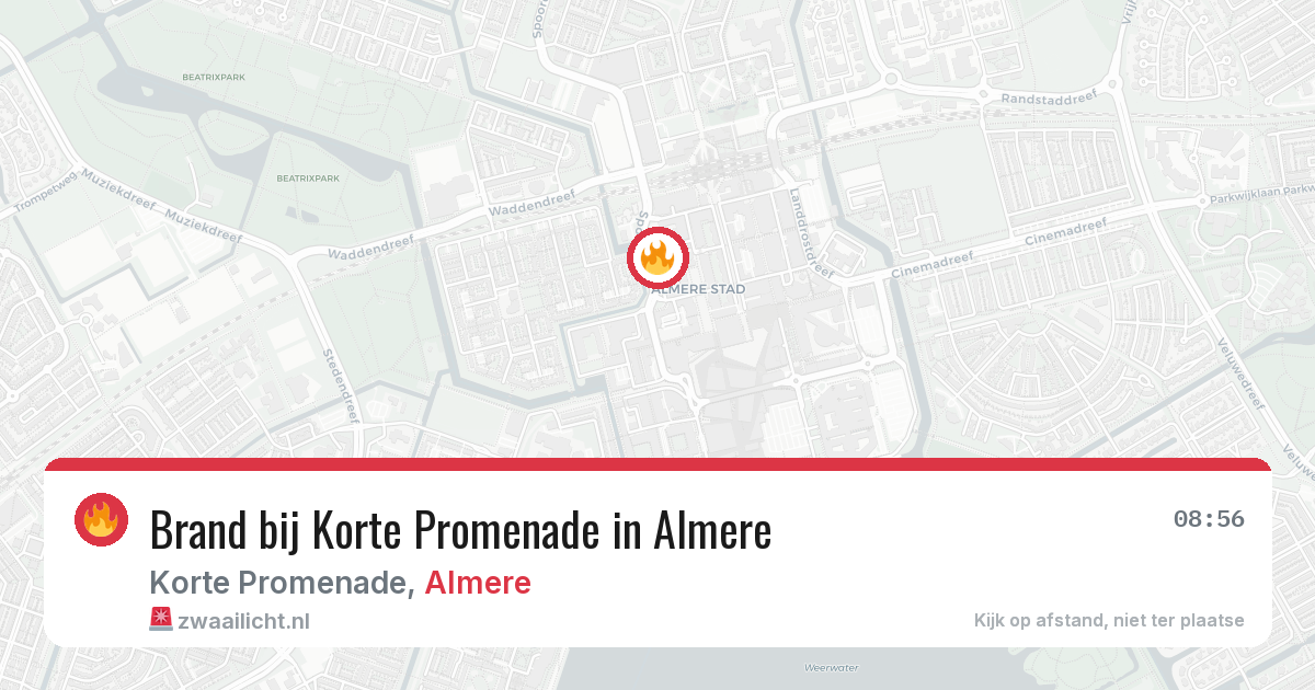 Brand bij Korte Promenade in Almere — 14 feb 2026