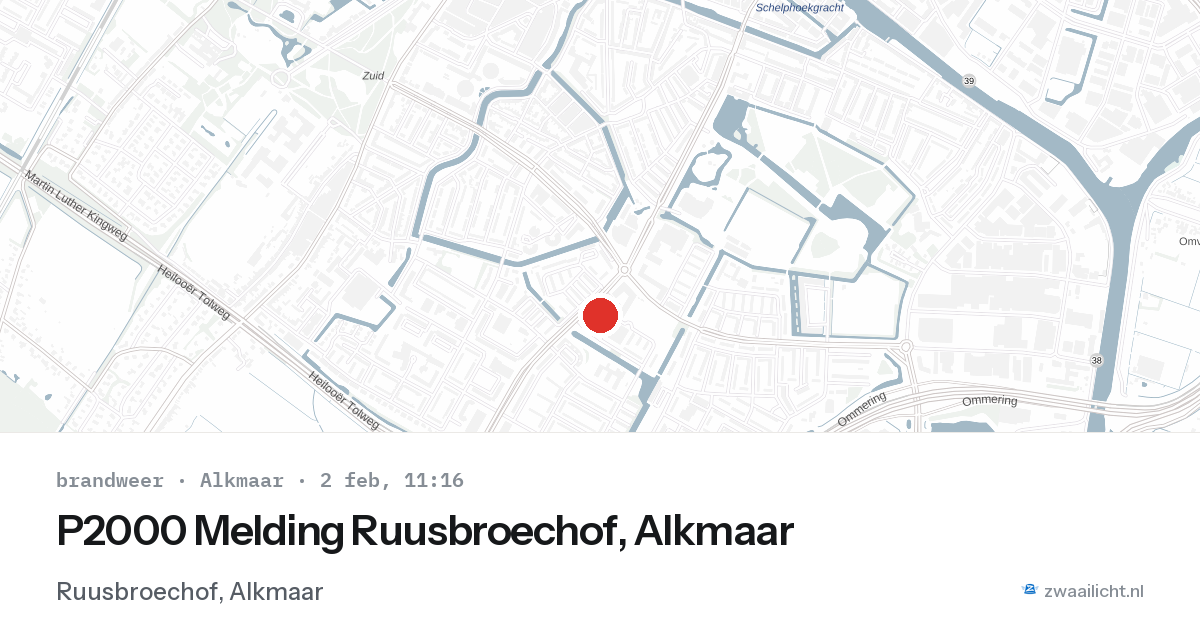 P2000 Melding Ruusbroechof, Alkmaar — 2 feb 2026