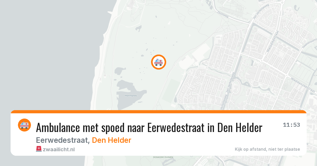 Ambulance met spoed naar Eerwedestraat in Den Helder — 8 apr 2026