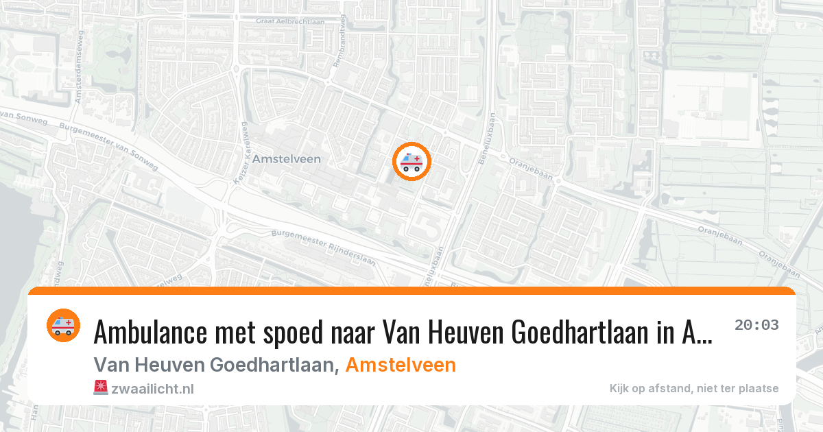Ambulance met spoed naar Van Heuven Goedhartlaan in Amstelveen — 24 mei 2026