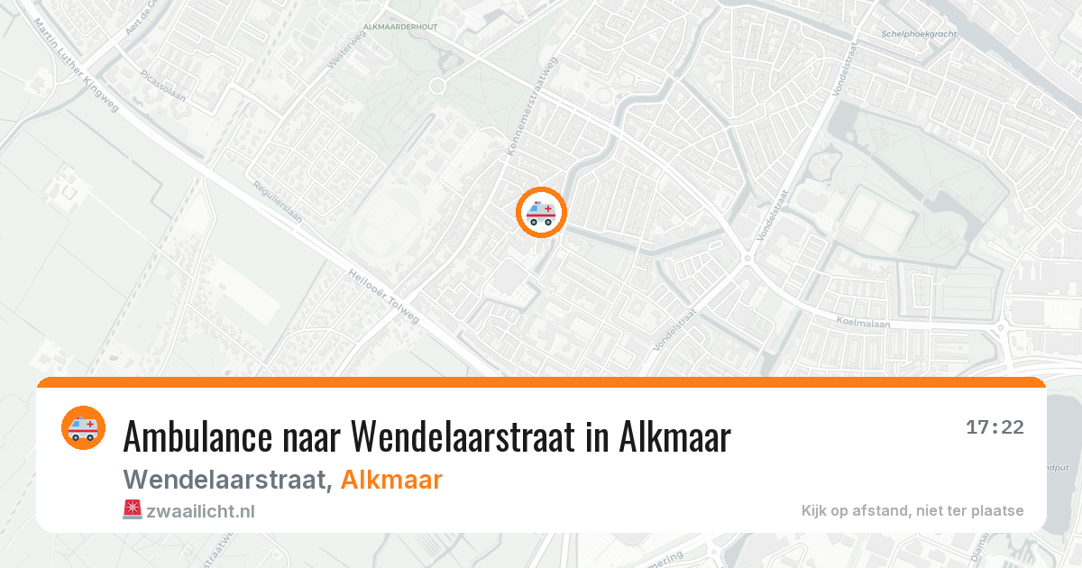 Ambulance naar Wendelaarstraat in Alkmaar — 14 jun 2026