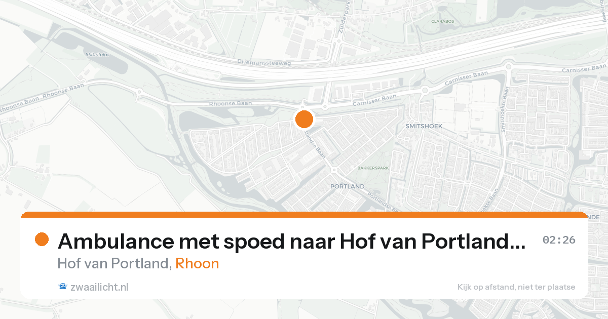 Ambulance met spoed naar Hof van Portland in Rhoon — 24 aug 2026