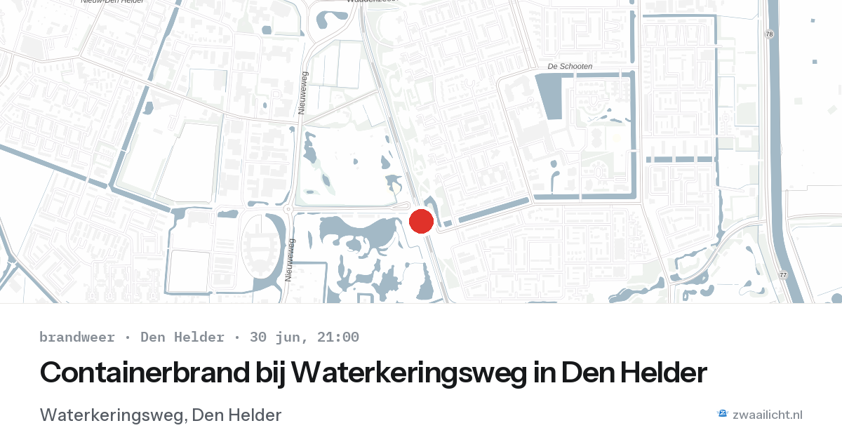 Containerbrand bij Waterkeringsweg in Den Helder — 30 jun 2026
