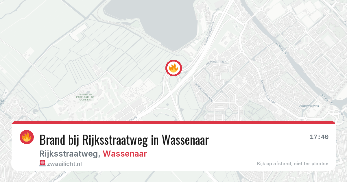 Brand bij Rijksstraatweg in Wassenaar — 8 jun 2026
