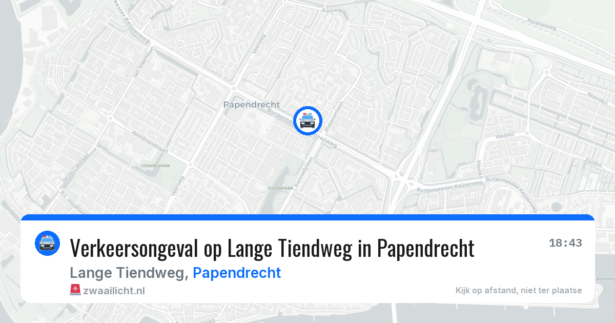 Verkeersongeval op Lange Tiendweg in Papendrecht — 17 mrt 2026