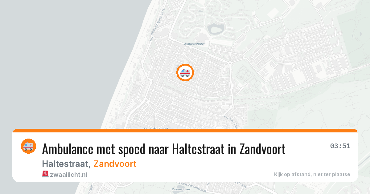 Ambulance met spoed naar Haltestraat in Zandvoort — 5 jul 2026
