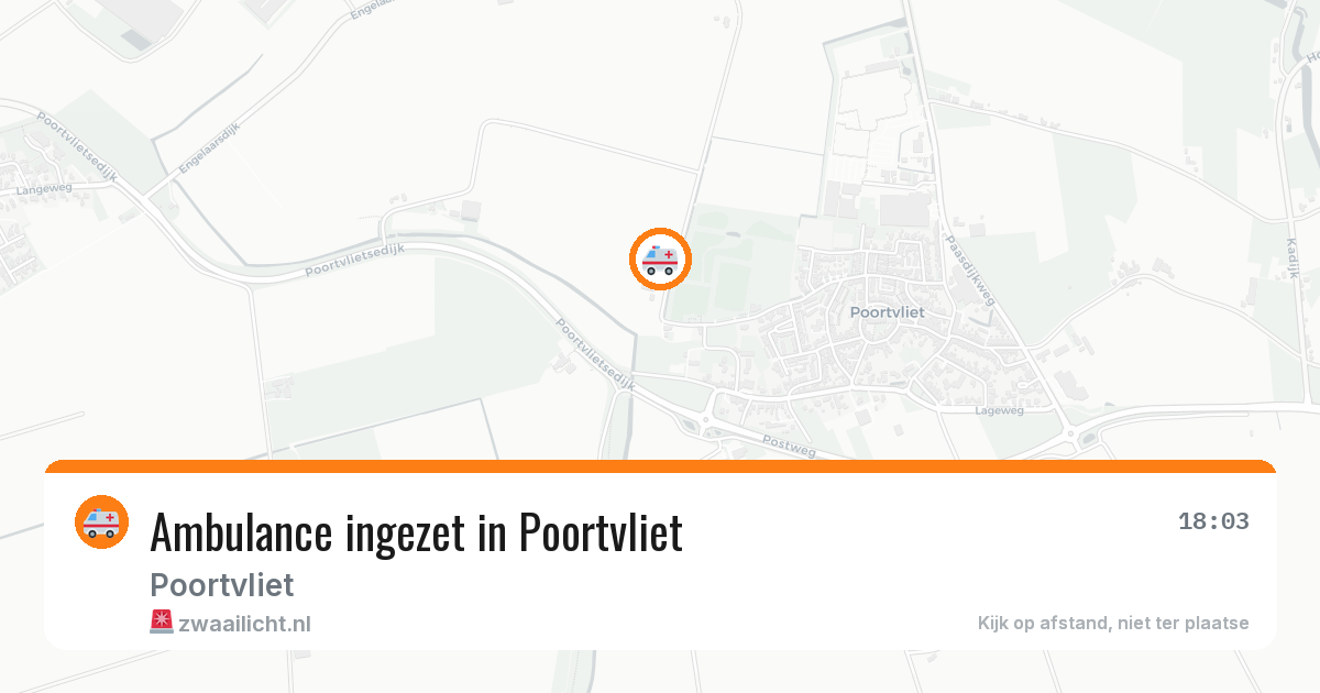 Ambulance ingezet in Poortvliet — 10 aug 2026