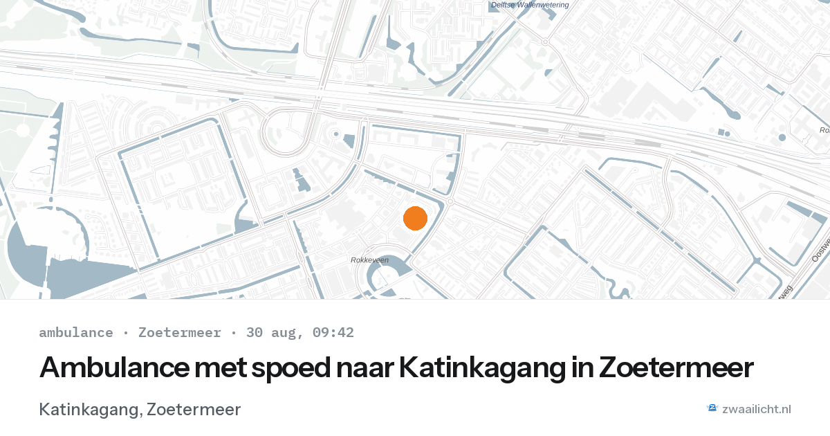 Ambulance met spoed naar Katinkagang in Zoetermeer — 30 aug 2026