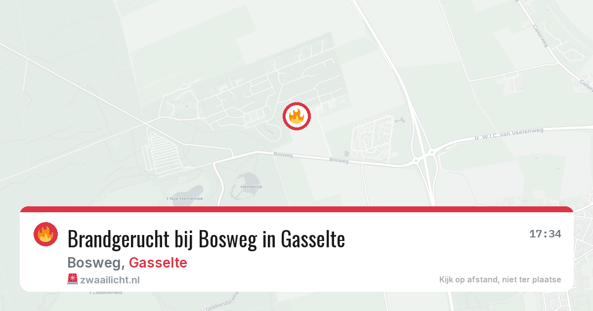 Brandgerucht bij Bosweg in Gasselte — 6 aug 2026