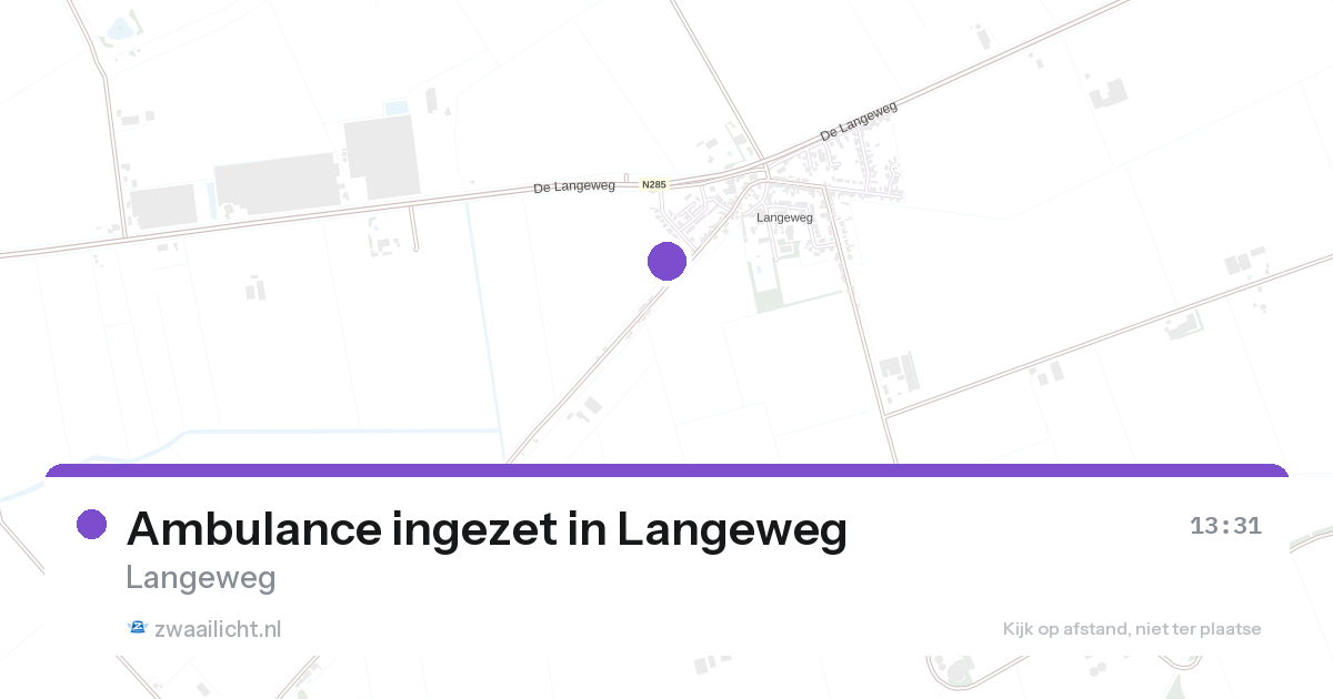 Ambulance ingezet in Langeweg — 27 aug 2026