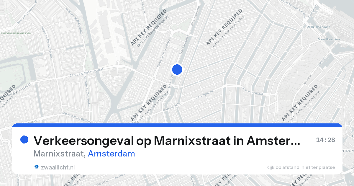 Verkeersongeval op Marnixstraat in Amsterdam — 26 aug 2026